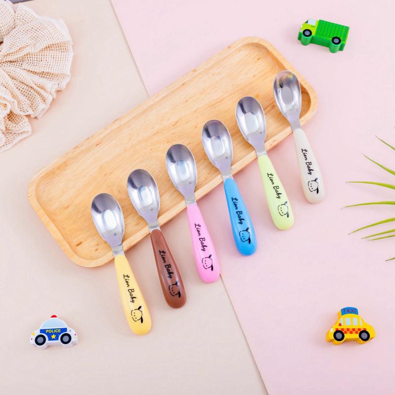Lion Baby thìa muỗng inox tập ăn dặm cho bé an toàn và tiện lợi