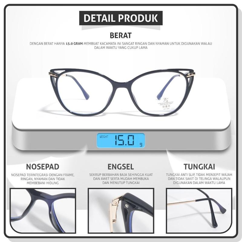 Colore.in Kacamata Anti Blueray Lensa Minus Photocromic Anti Radiasi Wanita Pria Terbaru Kacamata Fashion TR-90+Metal Anti Silau Frame Kacamata Komputer TR9816 2