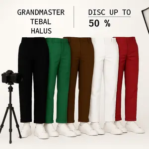 Celana Seragam Sekolah Anak SD Laki-Laki Panjang Merah Coklat Hijau Hitam Putih Bahan Grandmaster Casual Pinggang Berkaret