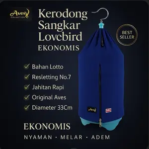 Aves Kerodong Lovebird Ekonomis Termurah Jahitan Rapi Adem Awet Pas di Sangkar Bahan Lotto Resleting No7 Diameter 33Cm Best Seller