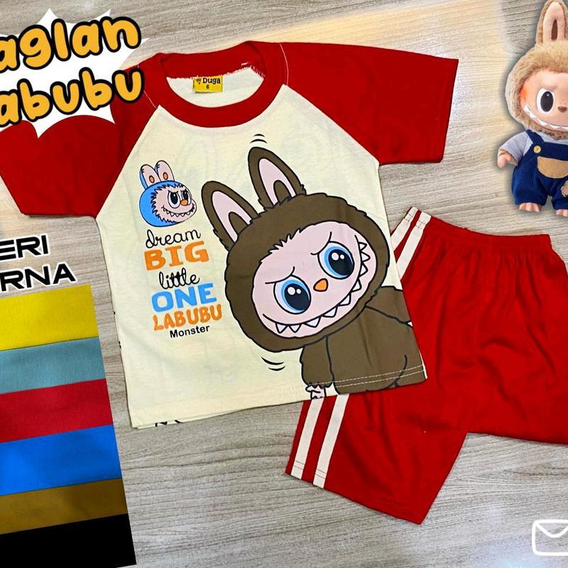 Setelan Anak Bubu Kaos dan Celana BerSablon 1-10 Tahun - Parsel, Laki Laki Perempuan - Cowok Travel Blue 6