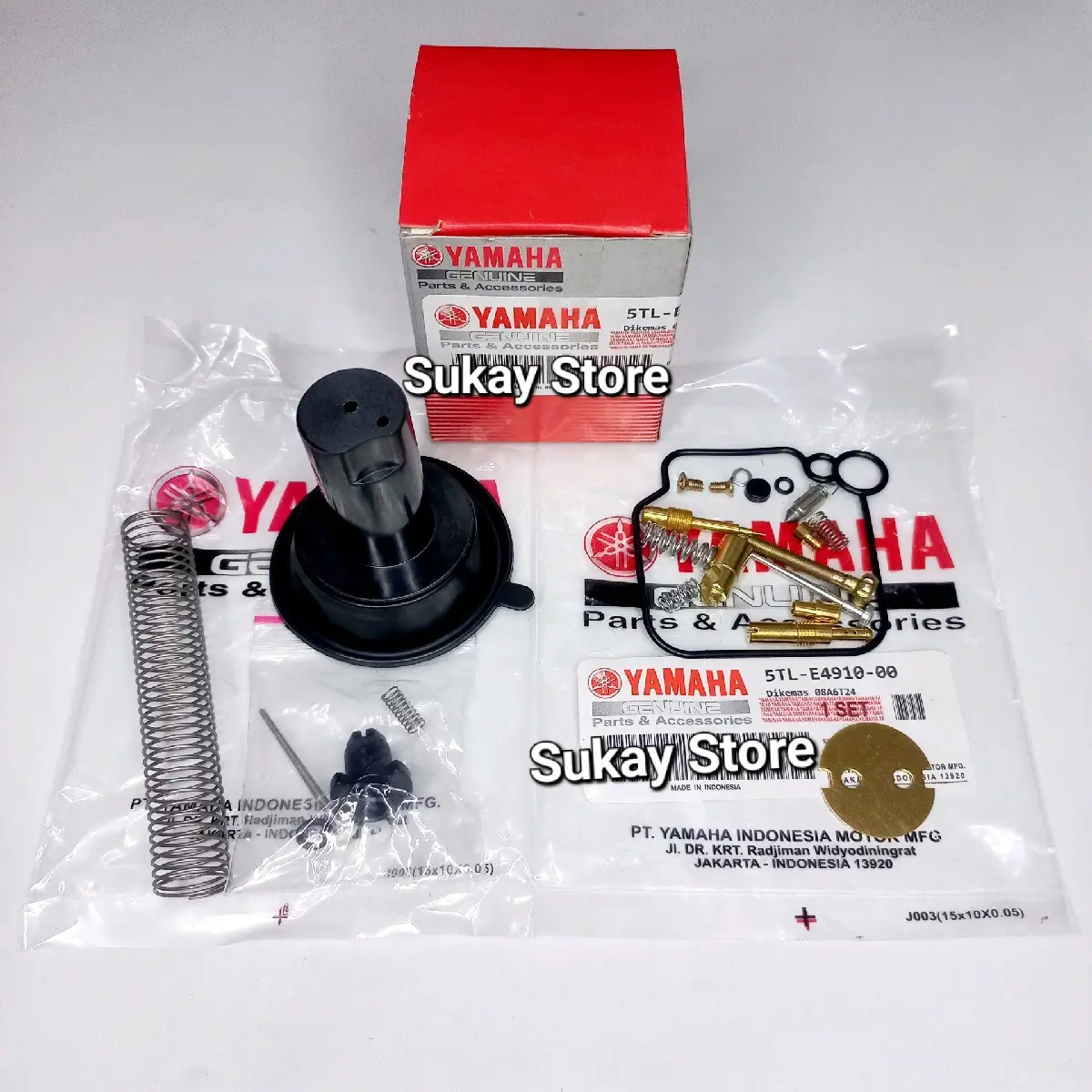 Paket Karet Vakum Karburator + Repairkit Karburator Motor Yamaha Mio Sporty Smile Soul Fino Old Lama Karbu