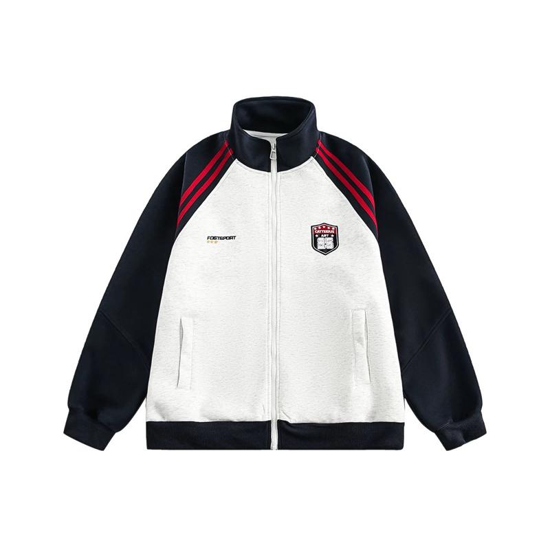  Áo Khoác Zip Nỉ Bông From Rộng Nam Nữ Tay Sọc Thêu Số 25 