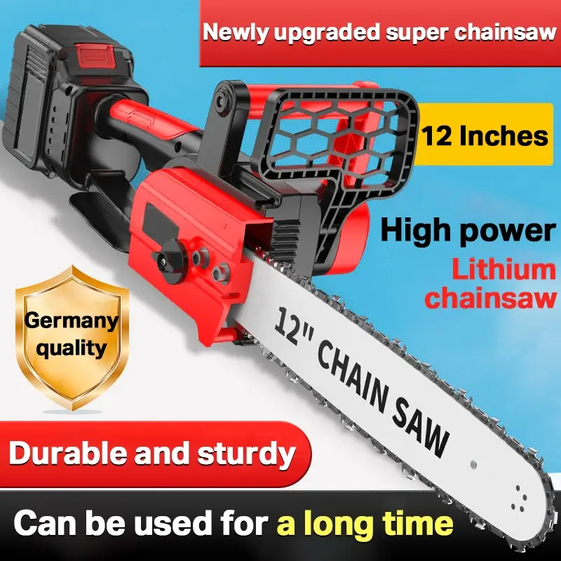 Malaysia【COD】【three-year warranty】12" Brushless Lithium Battery Chain Saw Set With Tool Box Cordless Chainsaw Cutting/Logging/Trimming Branches Electric Machine chainsaw Metal