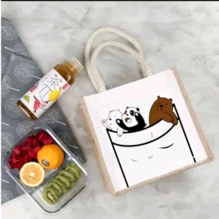 Tas sumbu jelita bear viral / totebag sumbu kakbah lucu / Totebag sumbu wanita Tote Bags