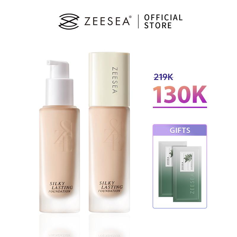【senabeauty x ZEESEA Kem nền Zeesea dạng lỏng che khuyết điểm kiềm dầu hiệu quả lâu trôi 20g 30g 1pcs + Free Gift Khăn tẩy trang 2pcs