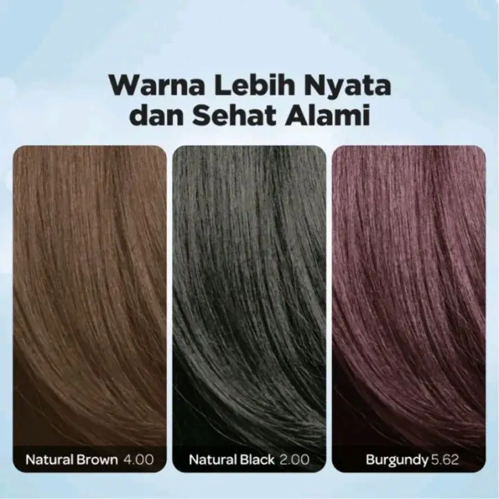 NYU Henna Shampoo Hair - Sampo Pewarna Rambut Burgundy, Natural Brown, Natural Black [Harga 1 sachets] 3