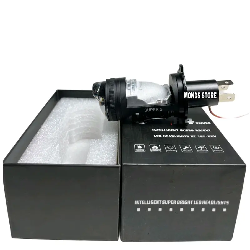 Lampu Utama H4 Cahaya Biled Super Terang Devil Plus Kipas Pendingin Lampu Sorot H4 Premium High Low Arus AC DC 5