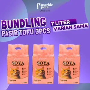 [BUNDLING 3PCS] MARBLEPETS Pasir Tofu 7L Soya Cat Litter Gumpal Wangi