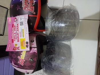 Product Review of Helm Anak Perempuan 2 sampai 7 Tahun Bogo Retro Junior Motif Kuromi Kaca Datar from m**g 1