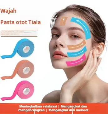 Stiker otot, lipatan nasolabial, stiker otot, keran kulit, selotip, dan pengangkat tidur samping 4