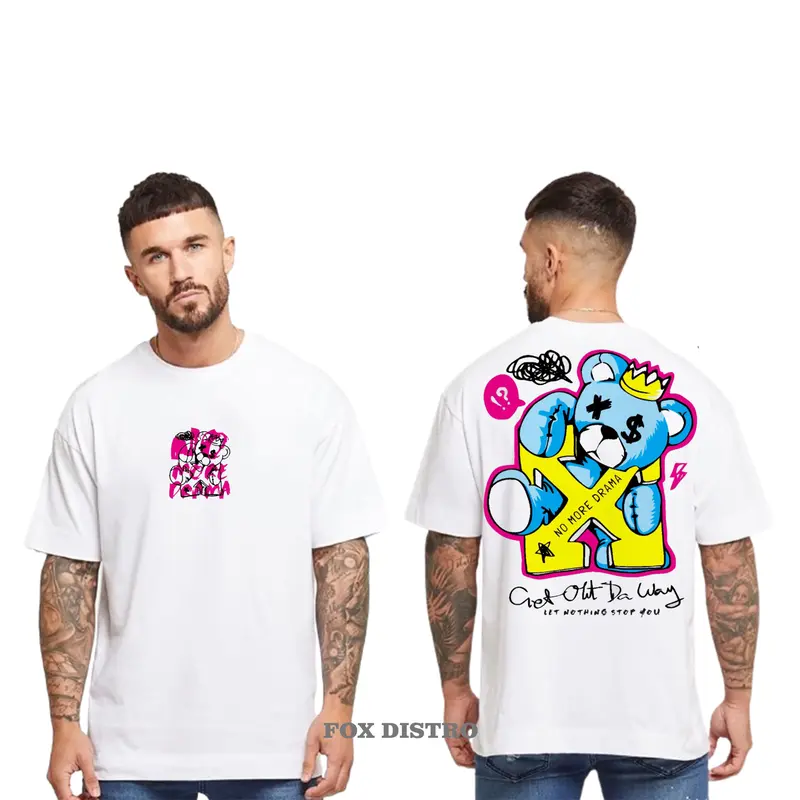 Atasan Baju Kaos T-Shirt Pria Distro Streetwear Motif Boneka King Warna Putih Lengan Pendek Terbaru Keren Viral - COD katun combed cotton 1