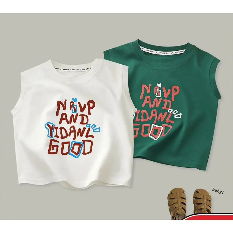 BAJU ANAK KAOS KUTUNG HARIAN TANPA LENGAN MOTIF GOOD KATUN IMPORT