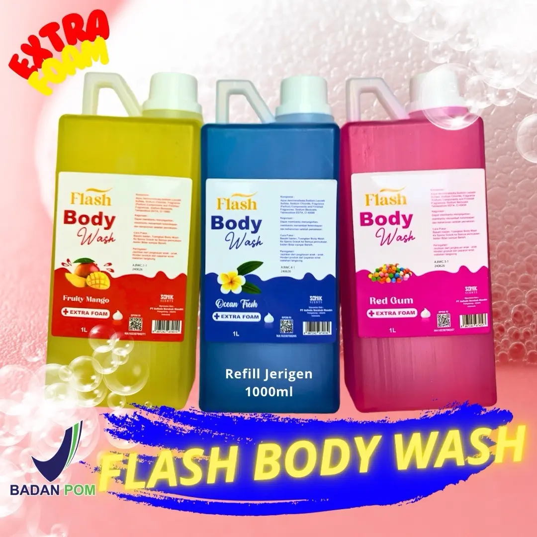 PAKET ISI 3 REFILL SABUN MANDI CAIR BPOM 1000ML TERMURAH