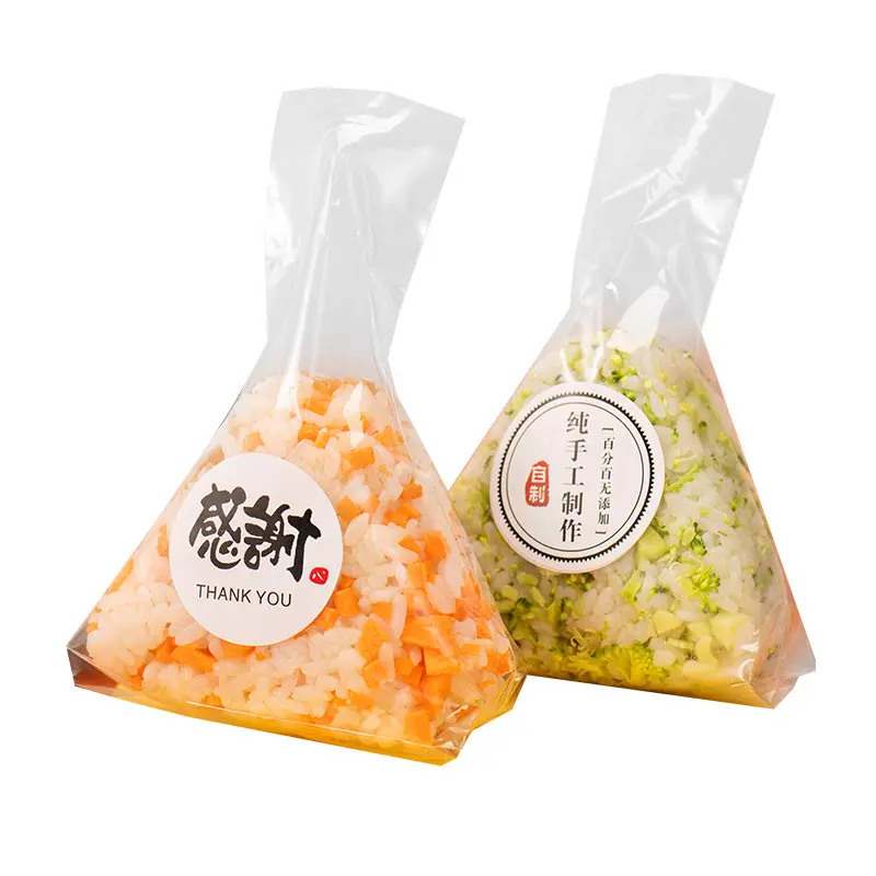 Túi Đựng Cơm Nắm Hình Tam Giác, Túi Đựng Bao Bì Tách Rời Dễ Rách, Cấp Thực Phẩm, Thích Hợp Làm Khuôn Làm Nóng Bằng Vi Sóng, Thiết Kế Hoạt Hình Dễ Thương, Phong Cách Sushi Nhật Bản 6