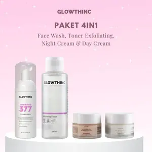 Glowthinc Paket 4in1 Face Wash Toner Exfoliating Night Cream & Day Cream