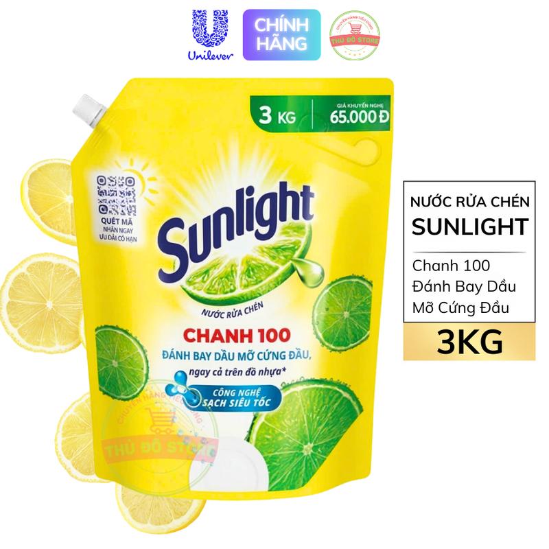 Nước Rửa Chén Bát Sunlight Chanh Vàng 100 - Túi 3KG