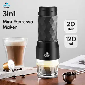 One Two Cups Mini Nespresso Coffee Maker 3in1 20 Bar - Nikmati Espresso Pekat di Mana Saja
