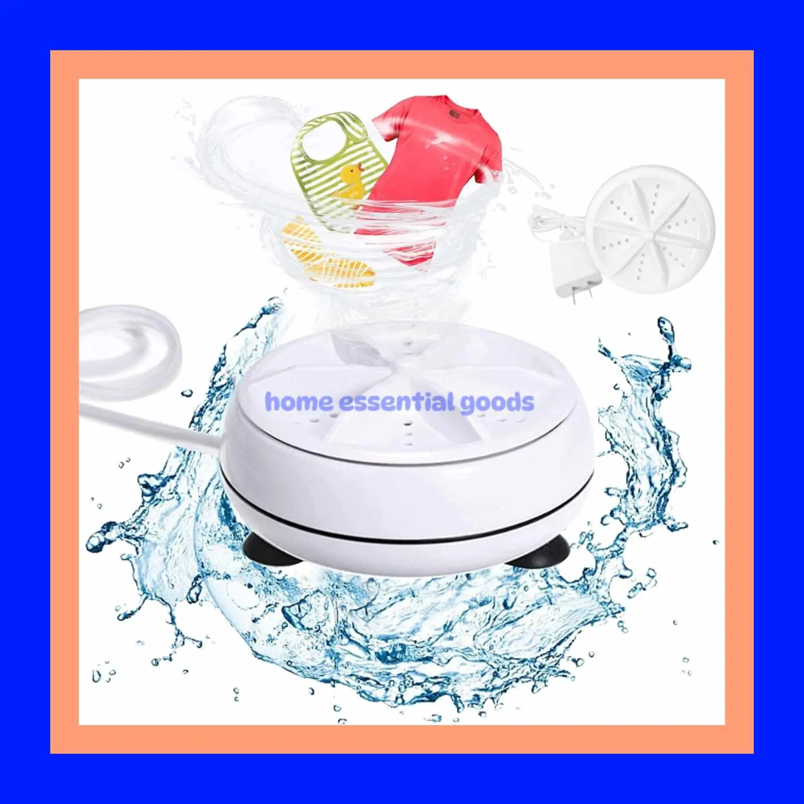 home essential goods Mini Washing Machine, Ultrasonic Turbine Washer, Intelligent Timing Washing Machine with USB Powered for Travel Home Business Travel