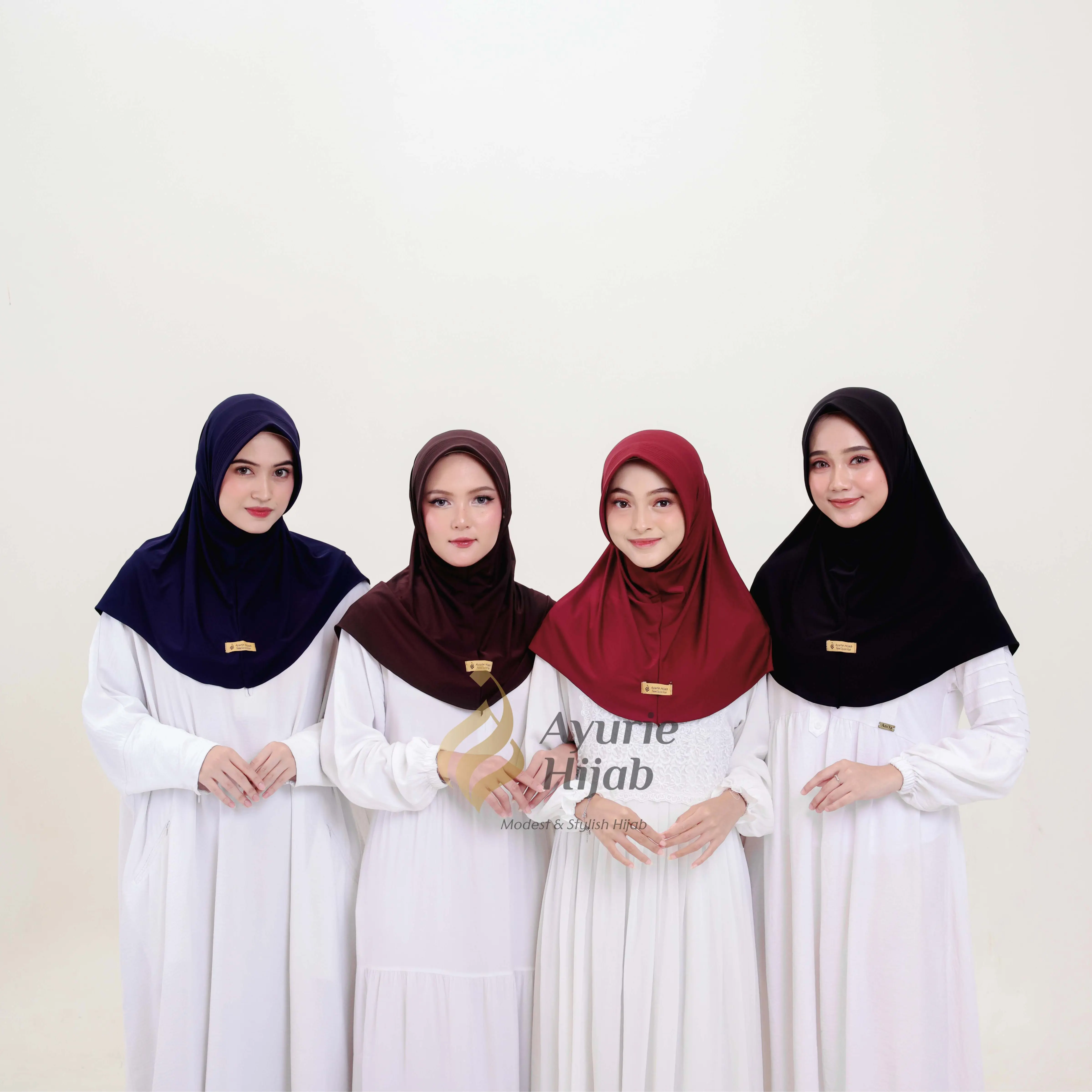 AYURIE - Sporty School Size M  Hijab Dewasa Instan  sporty Matt Jersey Kerudung  Adem Nyaman Simpel Muslim Fashion Bergo Casual Simple