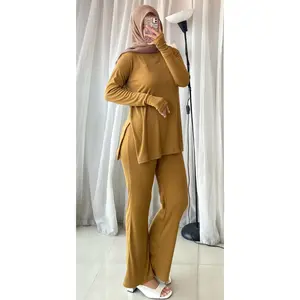 Olivia Set cutbray Ribb Knitt Setelan wanita | Set Wanita By Basyyarah