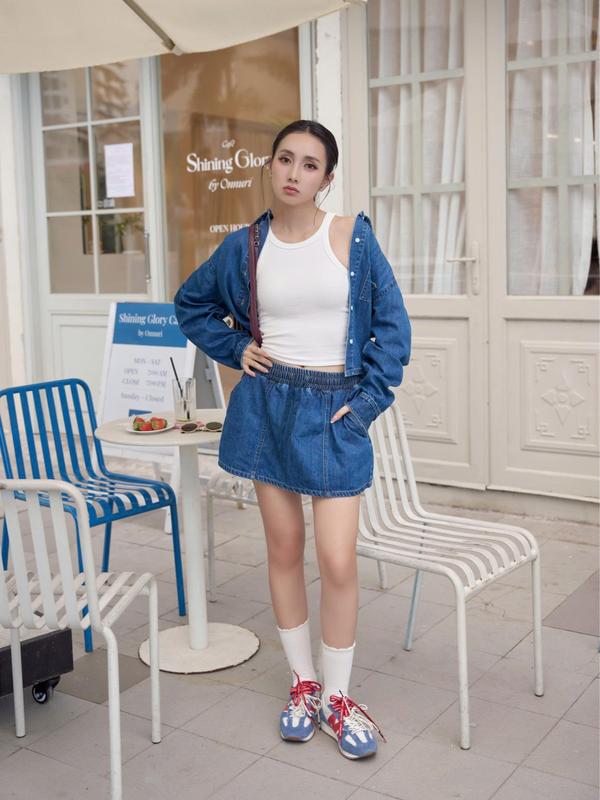 Chân váy jean ngắn dành cho nữ COCOBEBE PISU SKIRT