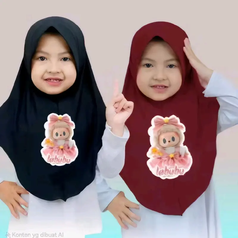 30rb dpt 3 pcs hijab labubu anak terlaris 6