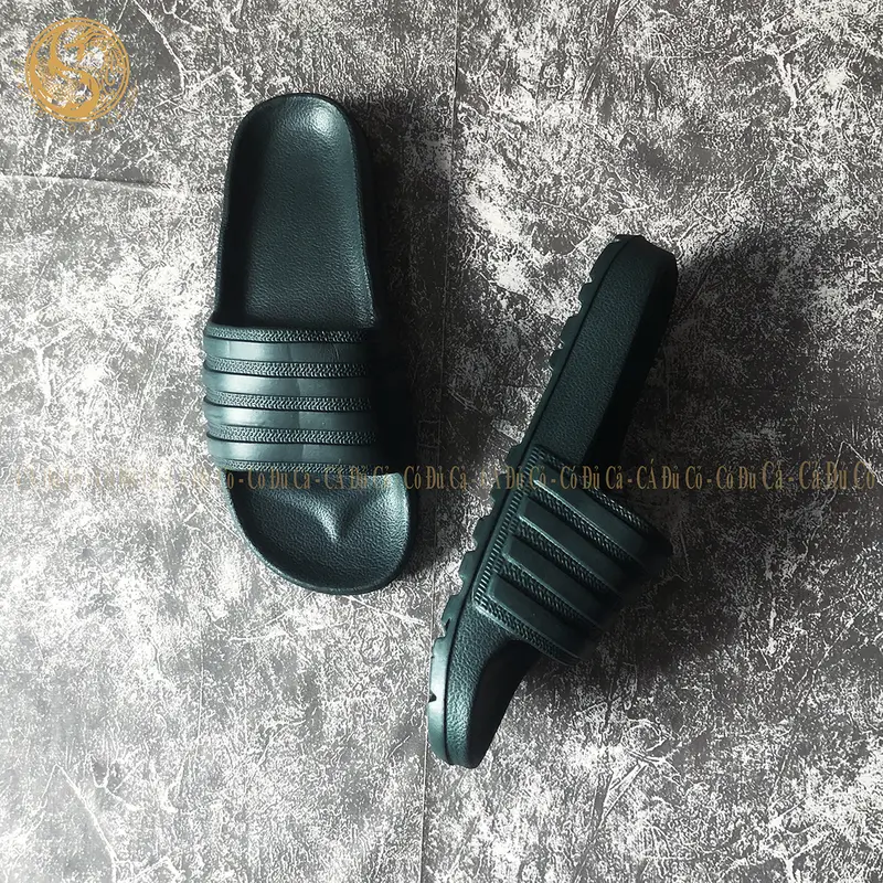 Dép lê đúc nam quai ngang đen siêu nhẹ 4 vạch dép thời trang đi sân vườn cà phê du lịch 6