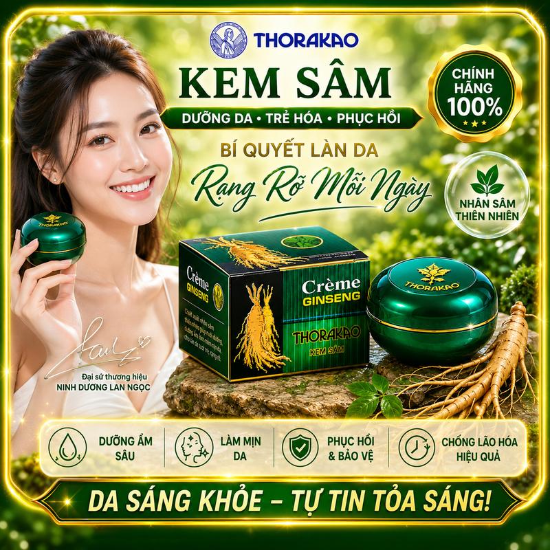 Kem Sâm Cream Thorakao 7g - Giảm Mụn, Mờ Thâm, Dưỡng Trắng Da, Mịn Màng Da…