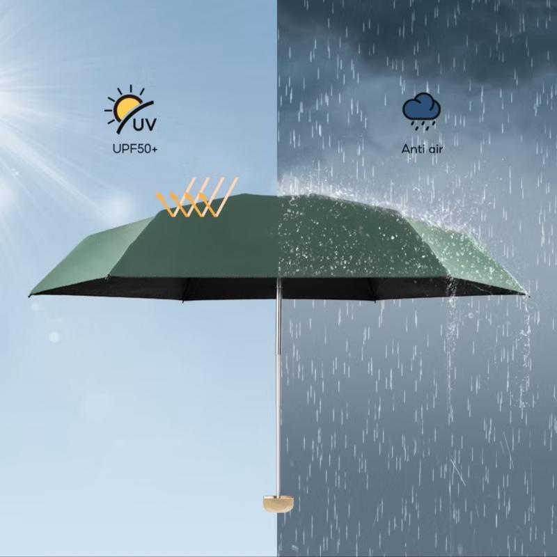 Payung Kapsul Gepeng Lipat Anti UV UPF 50+ Free Pouch Motif Polos Folding Umbrella Ultra Violet Payung Tabir Surya Hujan atau Panas 7