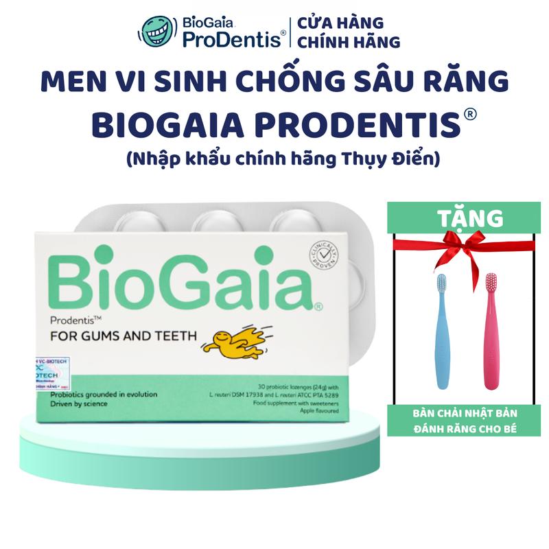  Men vi sinh nha khoa chống sâu răng BioGaia Prodentis vị Táo dành cho bé từ 2-3 tuổi giúp làm sạch và bảo vệ răng nhập khẩu chính hãng Thụy Điển 
