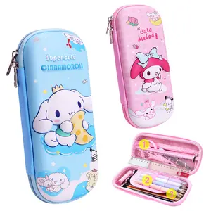 Kotak tempat pensil pouch Kuromi Melody Cinnamoroll bahan EVA stationery Alat Sekolah Tulis tempat  pensil
