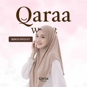 Qaraa Wear Kerudung Bergo Instant Non PetMalay Kaos Rayon Tancel Premium | Jersey | Bergo Instant | Bahan Adem Nyaman