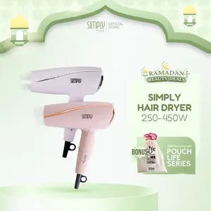 Simply Hairdryer Foldable 250-450 Watt - Free pouch