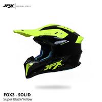 Gambar Helm Full Face Cross Pria Wanita Harian Motor Trail Tebal Nyaman SNI DOT JPX FOX3 Solid - Yellow - Super Black, L dari JPX HELMET Kab. Tangerang 3 Tokopedia