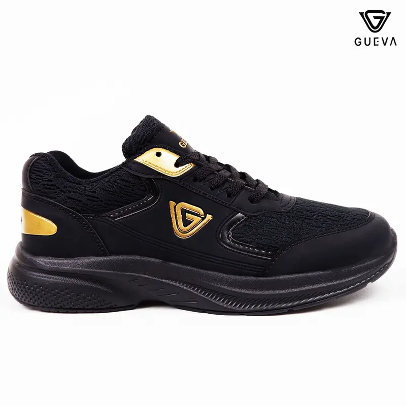 GUEVA-021-Sepatu Sneakers Casual Pria Wanita shoes putih Hitam Snekers Black 2