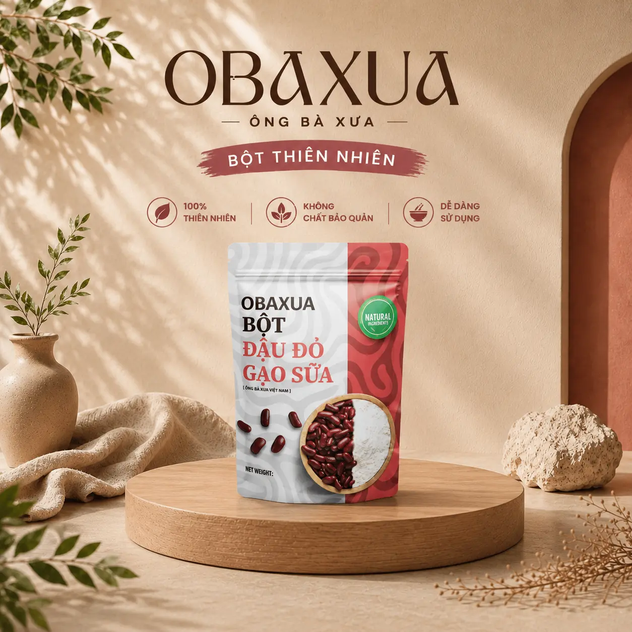 OBAXUA – Bột Đậu Đỏ Gạo Sữa (Đậu Đỏ Cám Gạo Theo Tên Gọi Dân Gian)