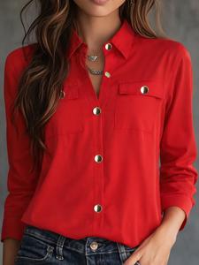 Camisa de mujer de manga larga, estilo casual, atuendo formal para el trabajo, elegante