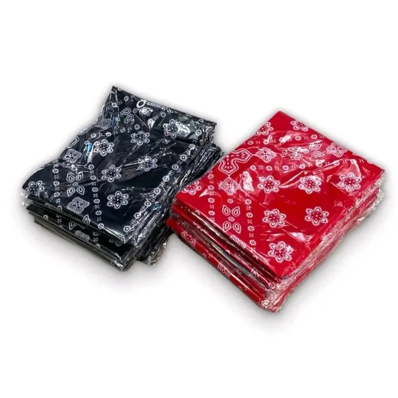 Bandana Slayer Multifungsi Motif Batik Ukuran 45×45cm Bahan Polyester Unisex Sapu Tangan Merah Hitam Kain 4