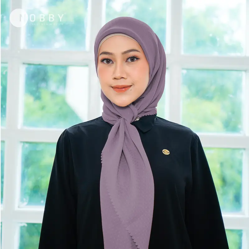 Nobby - Ruby Scarf Hijab Segiempat Bahan Voal Lasercut Cutting Lembut Kerudung Square Muslim 5