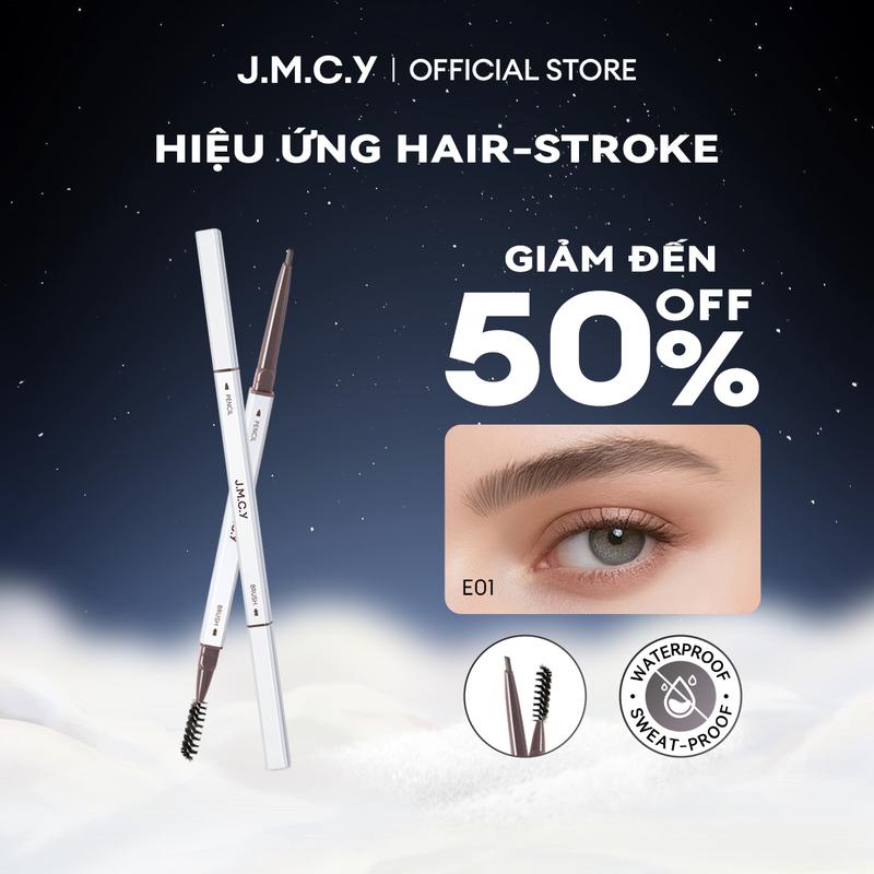 Chì Kẻ Mày JMCY Thiết Kế 2 Trong 1 Lâu Trôi Cung Cấp Màu Sắc Cao Không Thấm Nước Kèm Cọ Thích Hợp Cho Người Mới Bắt Đầu Mỹ Phẩm Mắt