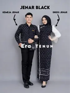 COUPLE TENUN JENAR BLACK - baju couple kondangan - tenun couple kondangan - baju tenun keluarga Baju lebaran