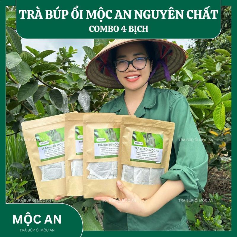 Combo 4 bich 160  Túi Trà Búp Ổi  Nguyên chất Mộc An [tặng 3 gói ] Nước Trà Tea trà lá ổi  thu hẹp dạ dày trà lá sen, Chè l áổ tea trà  búp