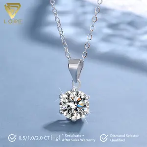Kalung Moissanite Lapis Emas Putih 18K - Simply Elegant Moissanite Necklace 1.0 CT/ 2.0 CT/ 3.0 CT - Lore Jewellery
