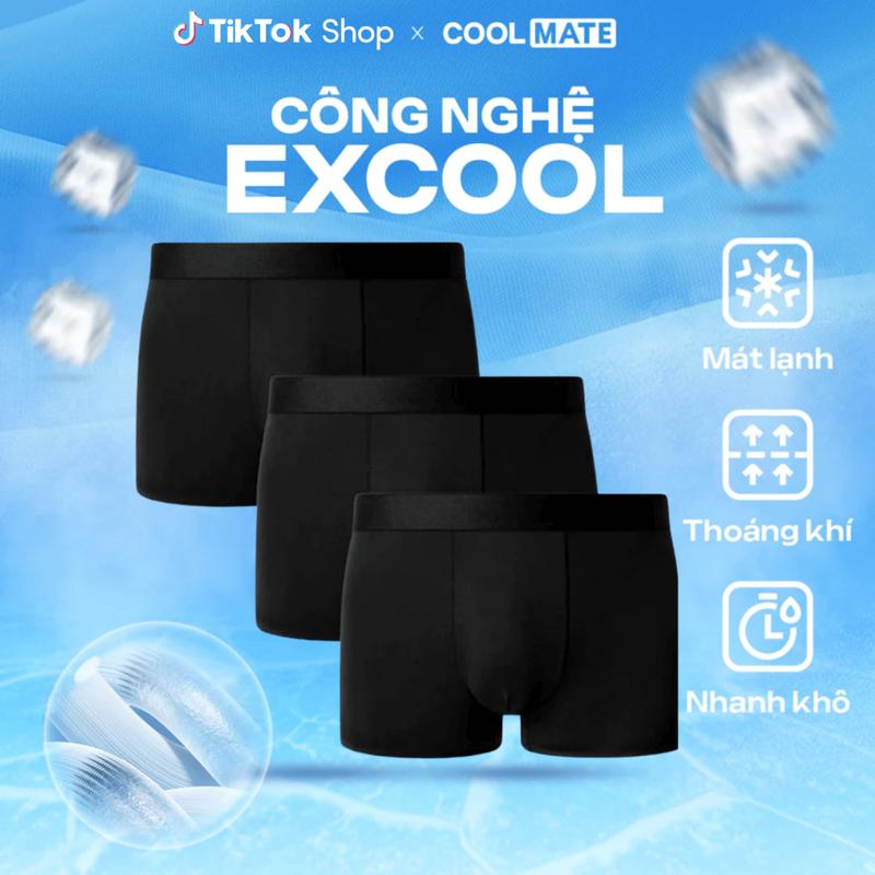 [Underwear] Combo 03 Quần lót nam Boxer Trunk Excool Microfiber Seamless (Không đường may) - Coolmate