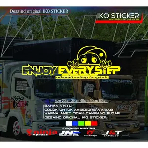 IKO Stiker enjoy your step variasi kaca pintu bak truk pickup mobil cutting stiker nikmati setiap langkah Car
