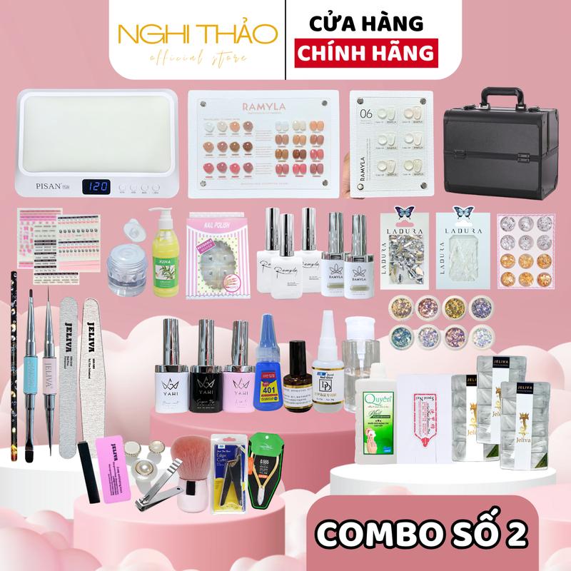 Combo làm nail trang trí cơ bản số 2 dụng cụ nail NGHI THẢO gồm 34 món