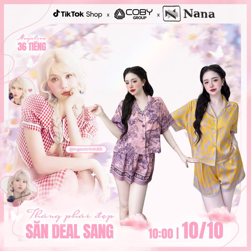 [ NGỌC TRINH X Đồ bộ Pijama Nương Nana] Bộ pijama đùi hoạ tiết rừng sắc nét