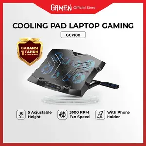 GAMEN GCP100 Laptop Gaming Cooling Stand Kipas  Fan 8 Inti/Core Silent Mode Original  Pendingin   Computer - Garansi 1 Tahun