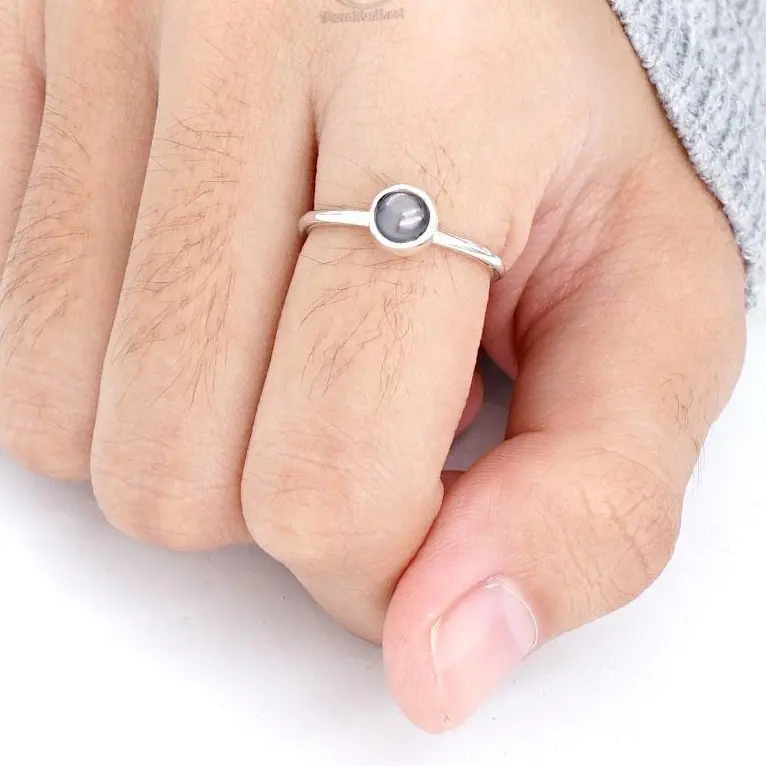 Cincin Mutiara Hitam Wanita Perak 925 Mini Black Pearl Perlimini